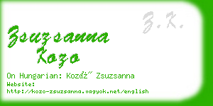 zsuzsanna kozo business card